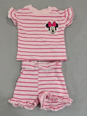 Minnie Mouse Pink Striped Two-Piece Set